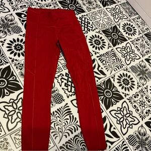 Red High-Waisted Leggings LULULEMON